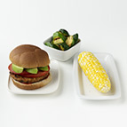 Veggie Burger and Corn on the Cob