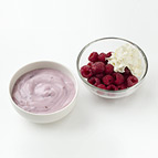 Yogurt and Raspberries with Whipped Cream