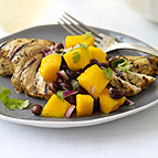 Grilled Cuban Chicken with Black Bean and Mango Salsa 