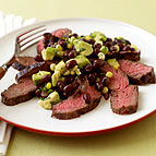 Grilled Flank Steak with Corn Black Bean and Avocado Salad