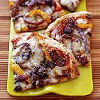 Grilled Pizza with Sausage, Onions and Peppers