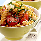 Tomato Basil and Smoked Mozzarella Pasta Salad