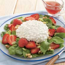 Daisy Strawberry, Spinach, & Cottage Cheese Salad
