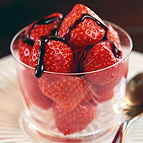 Fresh strawberries with balsamic vinegar